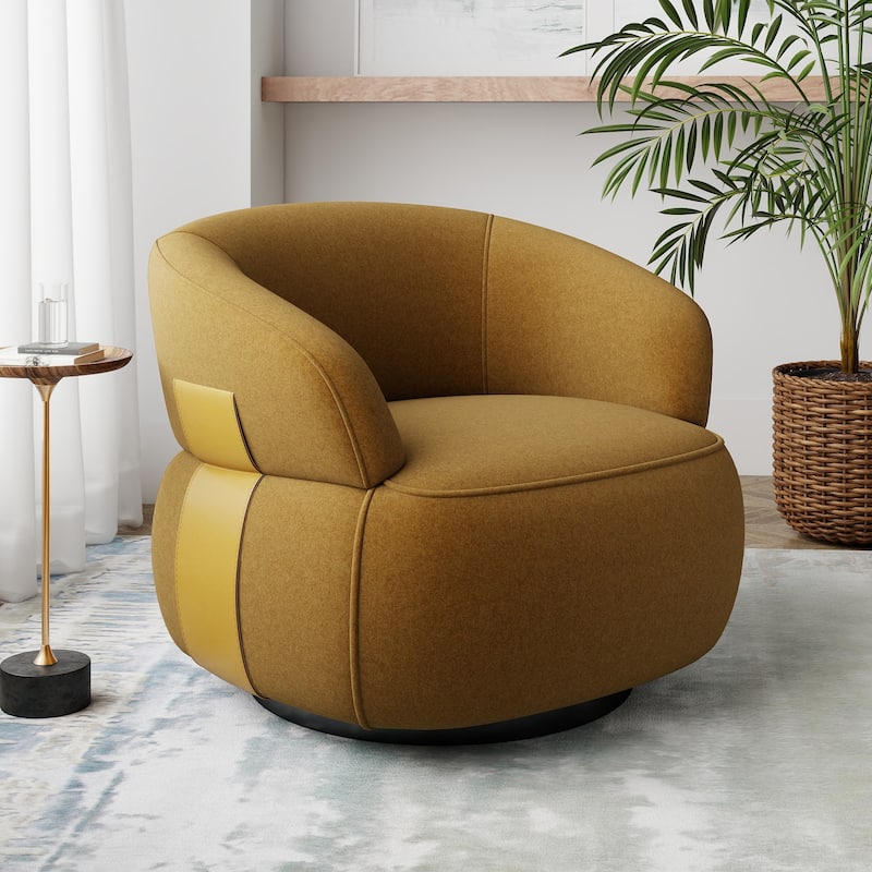 Kieon 33"W 360 Swivel Barrel Chair Modern Accent Chair Set of 2