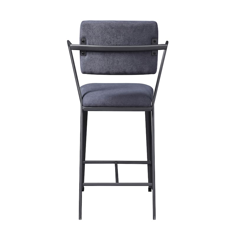Grey and Gunmetal Open Back Counter Height Chairs (Set of 2) - Grey