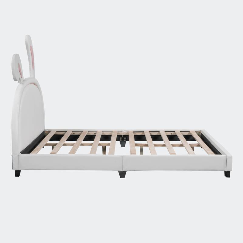 Full Size Upholstered Leather Platform Bed