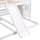 preview thumbnail 16 of 25, Solid Pine Wood and MDF Full over Twin & Twin Bunk Bed,Built-in Drawer and Shelf,with Slide and Storage Staircase