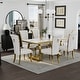 preview thumbnail 82 of 193, 65 inch Faux Marble Dining Table Set with Boucle Dining Chairs White - Table with 6 Chairs