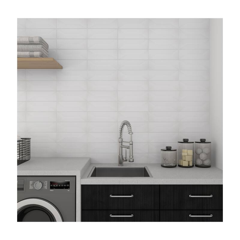 Daltile Mythology 4" x 12" Ceramic Wave Crest Wall Tile (22 PC per Carton) (8.36 SQFT per Carton)