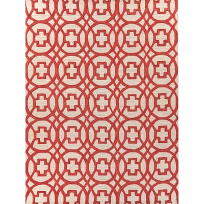EXQUISITE RUGS Windsor Hand-loomed Wool/Bamboo Silk Rust/Grey Area Rug.