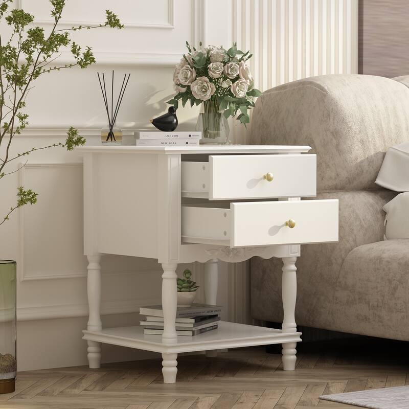 Nightstand End Table Side Table Wood Night Stand White Bedside Table