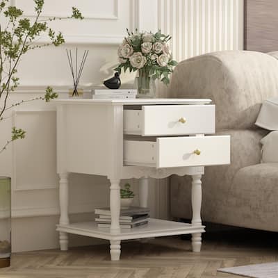 Nightstand End Table Side Table Wood Night Stand White Bedside Table