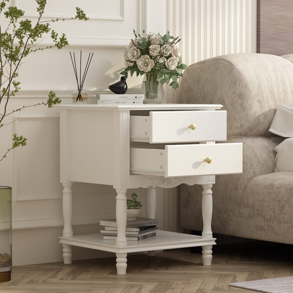 Nightstand End Table Side Table Wood Night Stand White Bedside Table