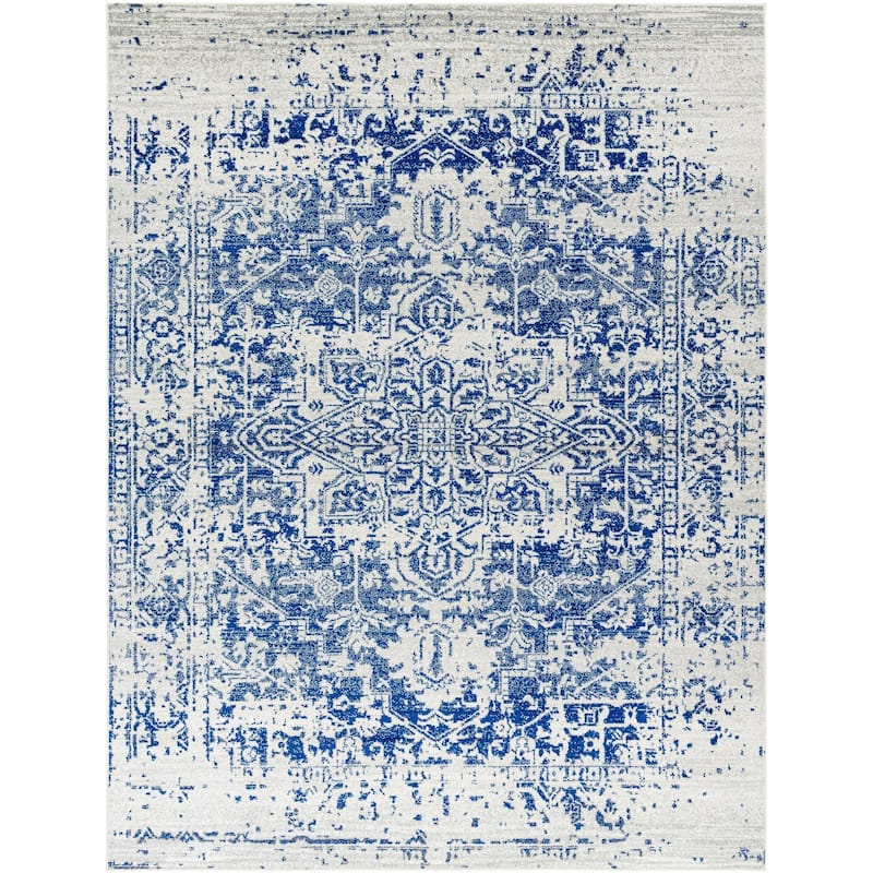 Livabliss Harput Updated Traditional Medallion Area Rug - Blue - 7' 10" x 10' 2"