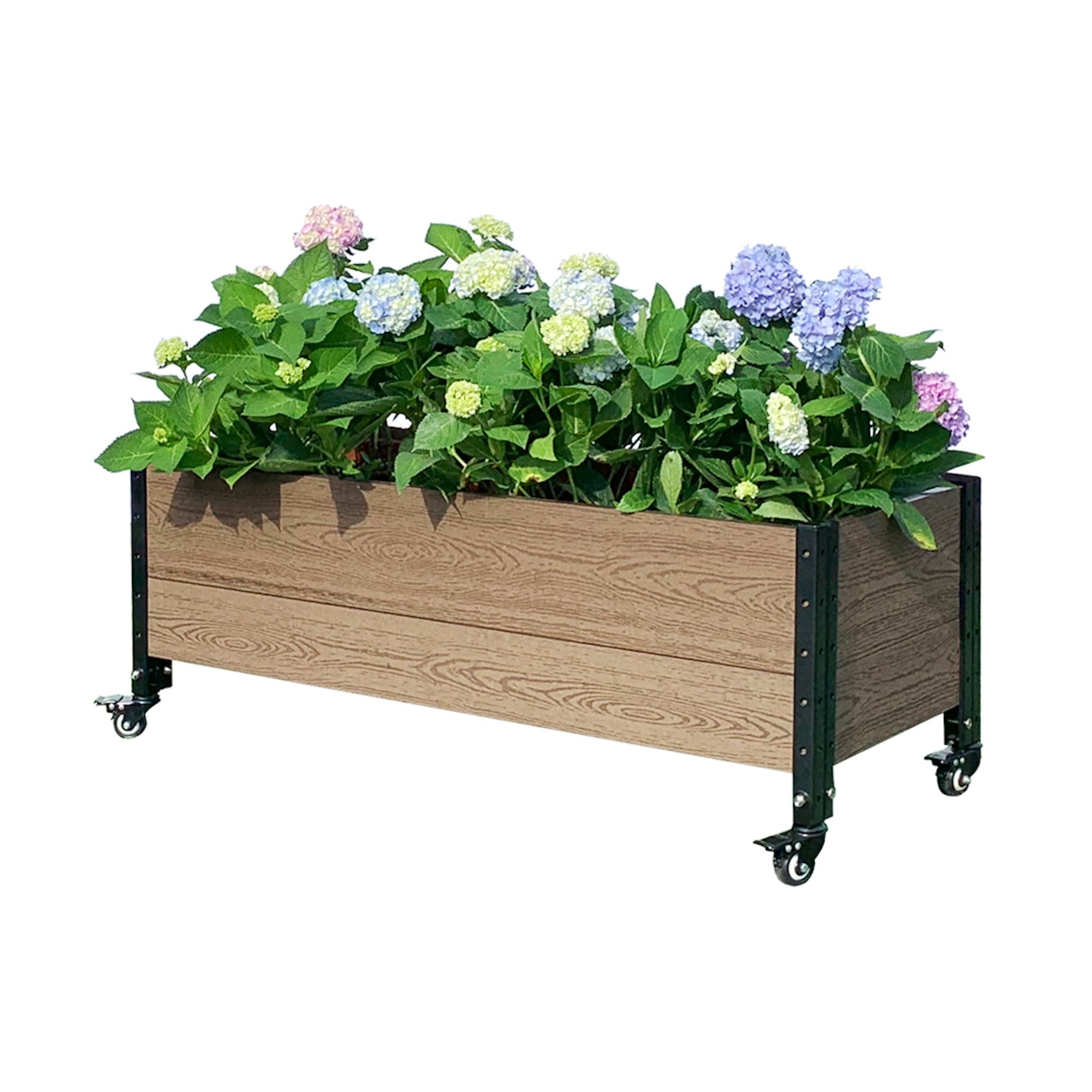 Mobile Deckside Planter Box Raised Garden Bed - Image 2