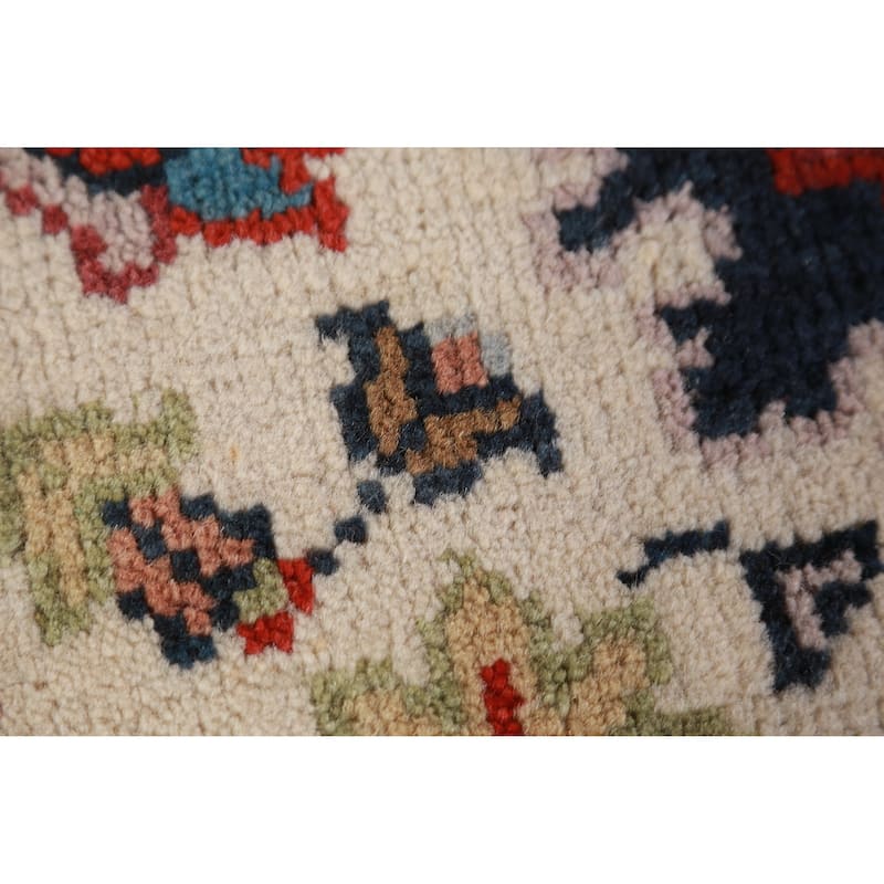 Hand Knotted Oriental 100% Wool Carpet Transitional Geometric Beige & Ivories Oushak Area Rug - 9' 1'' X 5' 11''
