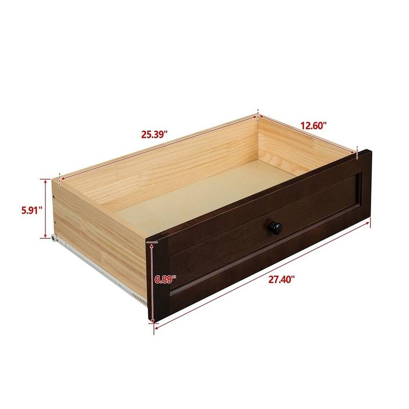 Modern Solid Wood Drawer Dresser with Retro Round Handles