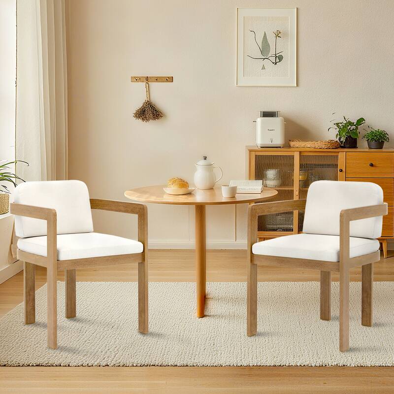 Dining Chair with Cushioned Seat and Armrests