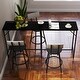 preview thumbnail 4 of 8, HOMCOM 70" Long Bar Table with Charging Station, Industrial Style Rectangular Bar Height Pub Table with Steel Frame.