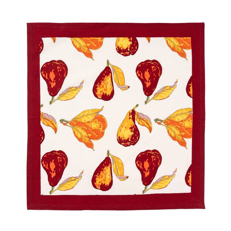 Couleur Nature Orchard Pear Napkins - Burgundy - 19" x 19" - Set of 6 - 19 x 19