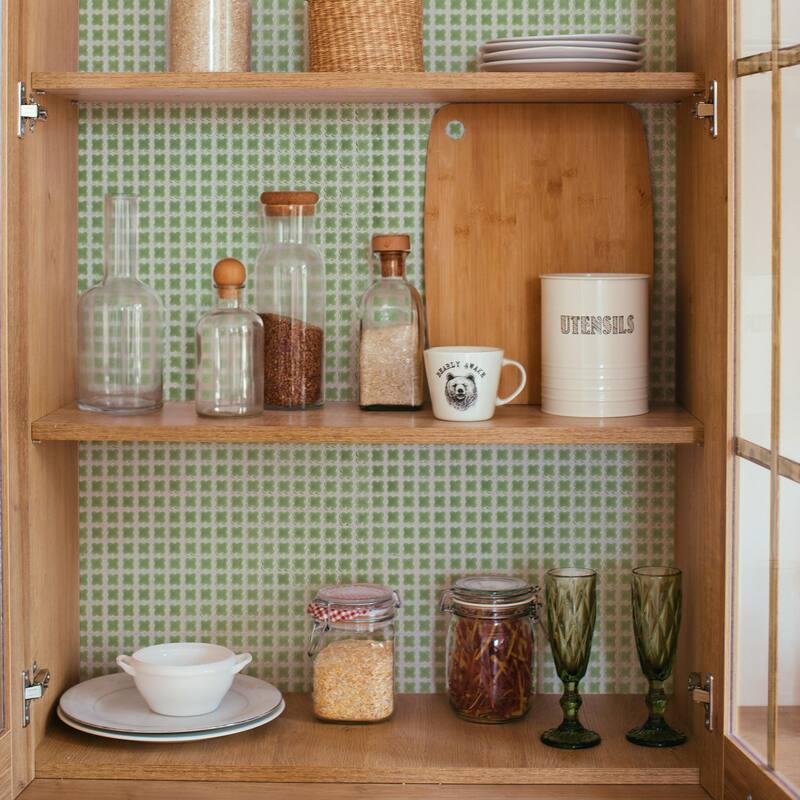 Merola Tile Fioretti Glossy Grass Green 12" x 12" Porcelain Floor and Wall Tile