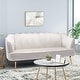 preview thumbnail 7 of 62, Reitz Glam Velvet Shell Sofa by Christopher Knight Home - 76.25" L x 29.25" W x 33.50" H Beige + Gold