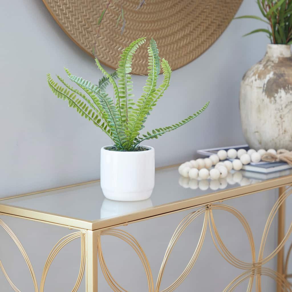 White Ceramic Contemporary Artificial foliage