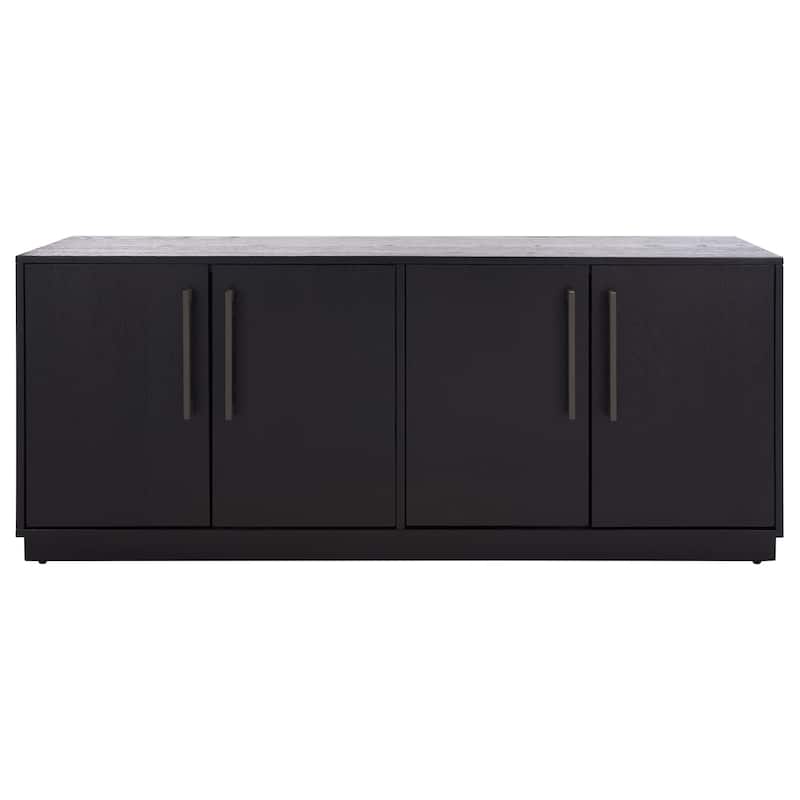 SAFAVIEH Couture Amadea 4 Door Media Stand - 58 In W x 17 In D x 24 In H - 58Wx24Dx17H - Black