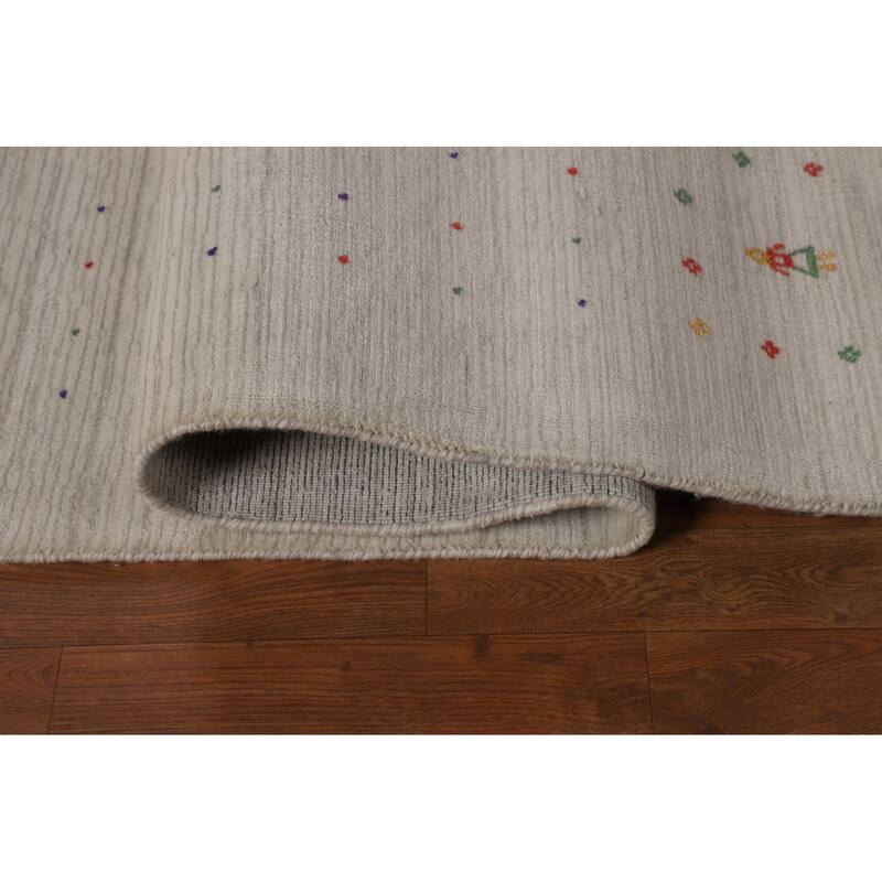 Gabbeh Indian Area Rug Hand-Knotted Wool Carpet - 8'1" X 9'9"