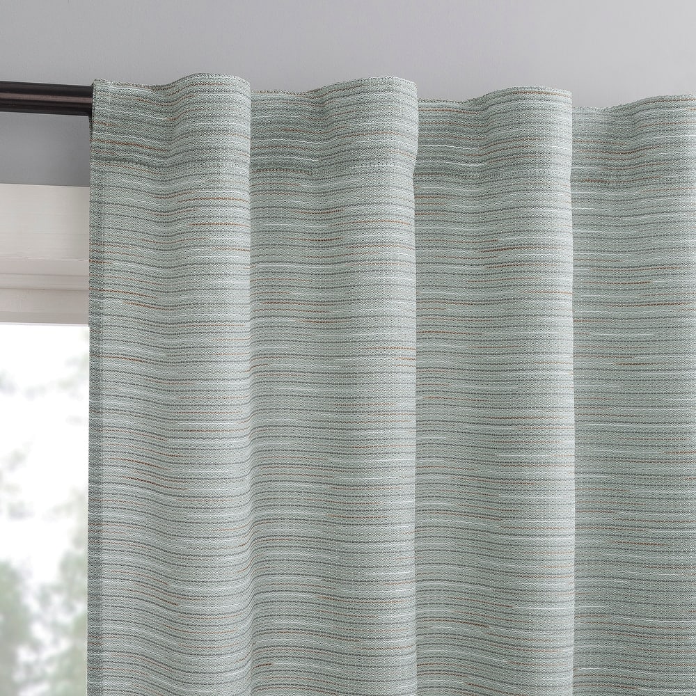 No. 918 Laurel Space Dyed Textured Semi-Sheer Back Tab 1-Piece Curtain Panel, Single Panel