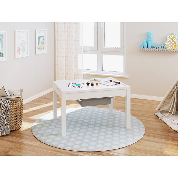 UTEX 2 in 1 Kids Large Activity Lego Table with Storage White On Sale Bed Bath Beyond 32622930