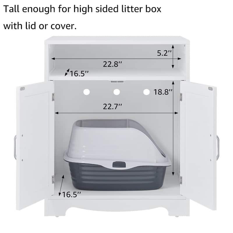 beeNbkks Cat Litter Box Enclosure Cat Washroom with 2 Entrances