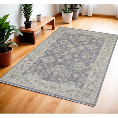 Power Loomed Floral Traditional Durable Area Rug - 71' X '47' X '0.5