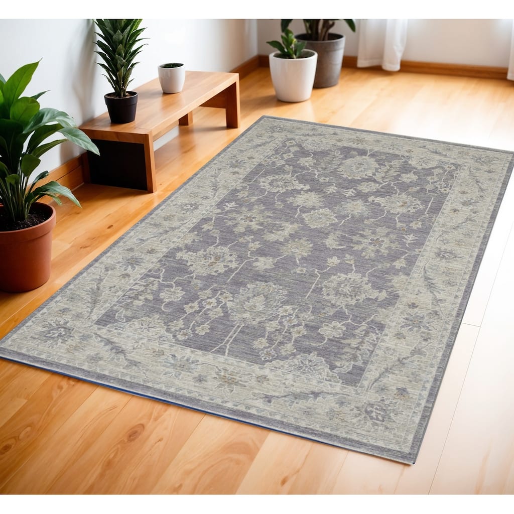 Power Loomed Floral Traditional Durable Area Rug - 71' X '47' X '0.5
