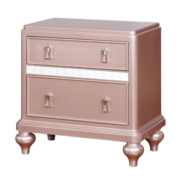 Pink 2 Drawer 28 in. W Nightstand with Trimmed Edge Design - Bed Bath ...