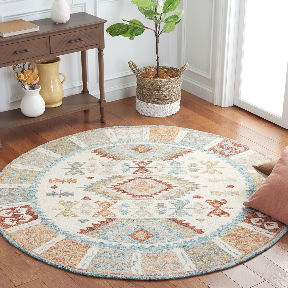 SAFAVIEH Handmade Micro-Loop Ingela Rustic Tribal Wool Rug