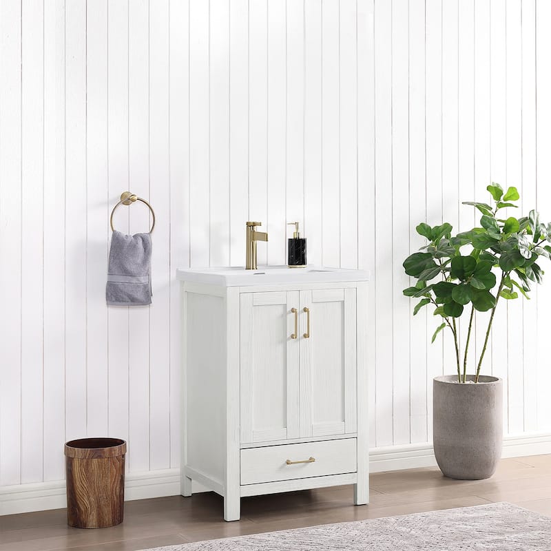 Gela Single Sink Bath Vanity with Drop-In Ceramic Basin without Mirror