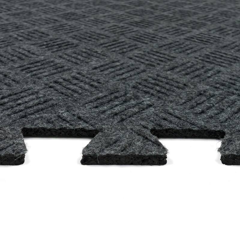 Mohawk Home Crosshatch Interlocking Utility Mats (6 Pieces) (24 Square Feet) for Gym Floor, Under Crate, Workroom, and More
