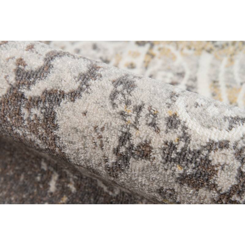 Momeni Luxe Polyester Blend Distressed Design Area Rug