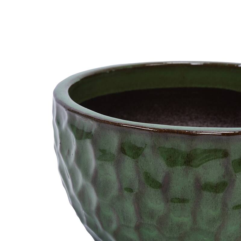 Ceramic Pots in Cobalt Blue Violets and Herbs with Breathable Design