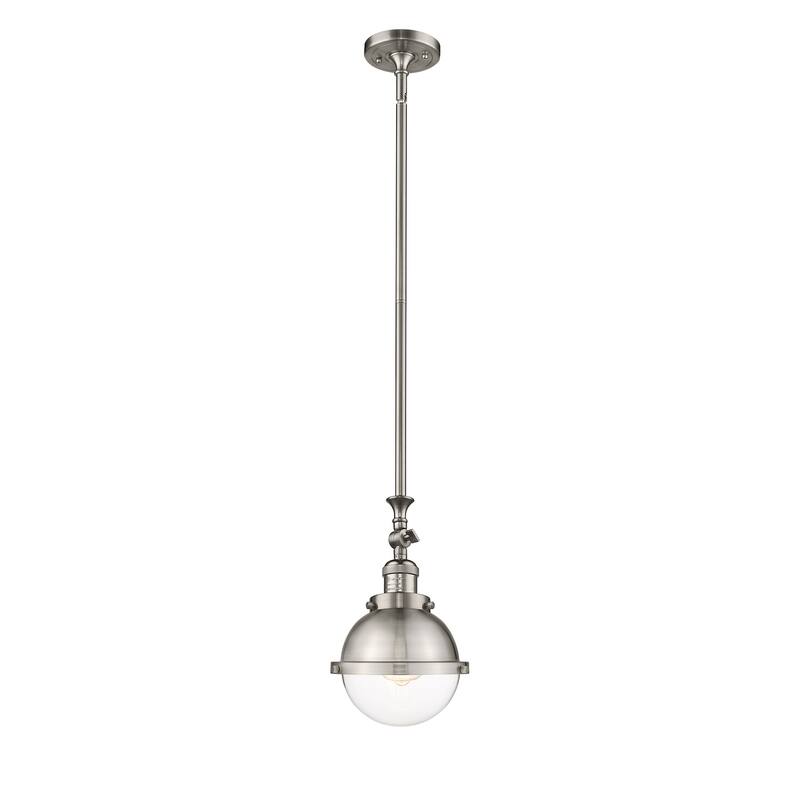 Innovations Lighting Hampden 1 Light 7" Mini Pendant - 12"H - Clear/Brushed Satin Nickel