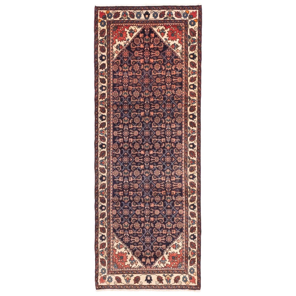 ECARPETGALLERY Hand-knotted Andelz Dark Navy Wool Rug - 3'8 x 9'10