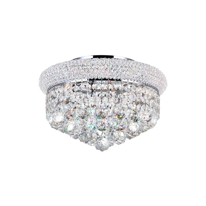 Crystal 14" Chrome Flush Mount Light 4-Light with E12 Bulb Base