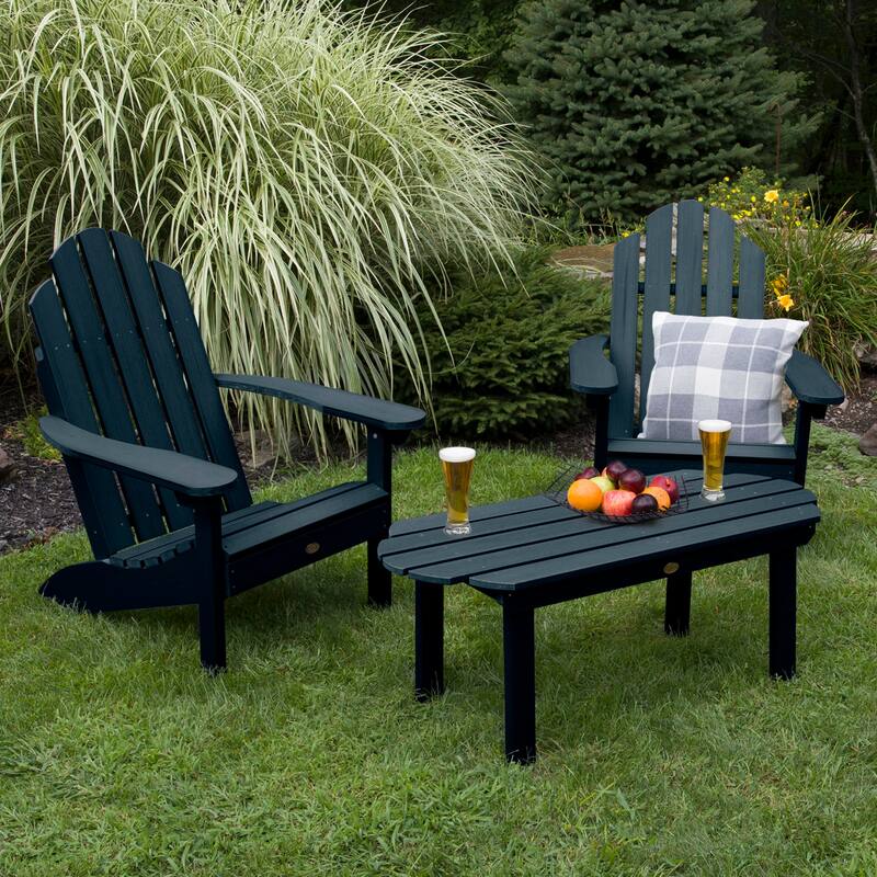 Highwood Classic Adirondack Chair Set with Coffee Table