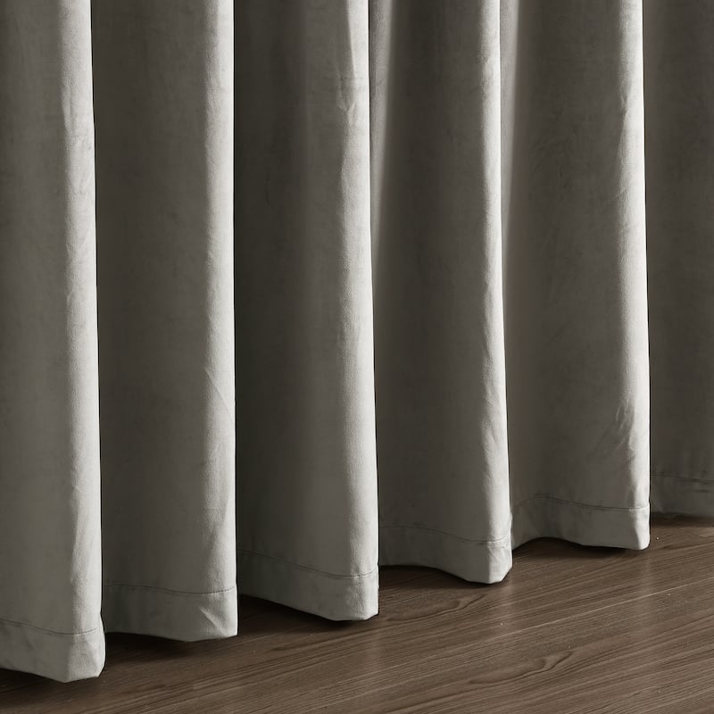 Lush Decor Prima Velvet Solid Light Filtering Back Tab Rod Pocket Window Curtain Panels Set