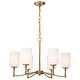 preview thumbnail 4 of 14, Liam 6 Light Chandelier Burnished Brass White Opal Glass - Burnished Brass