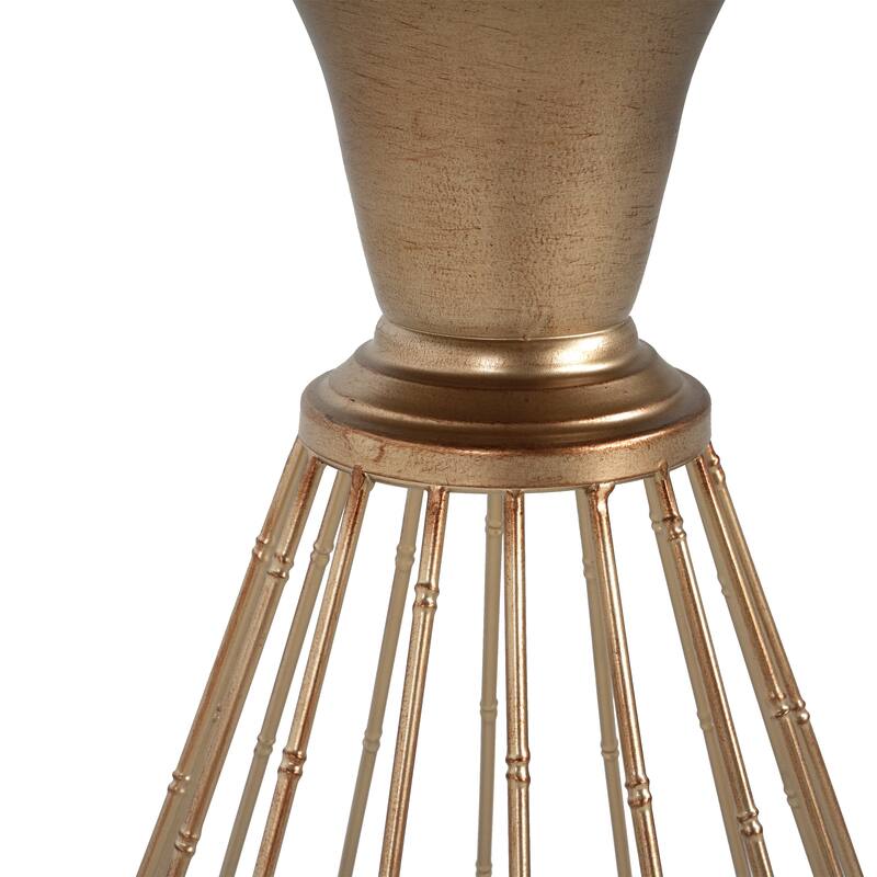 Look Floating Side Table with Round Wood Sunken Concave Anti-slip Tabletop and Metal Hollow Frame, Retro-chic Design End Table