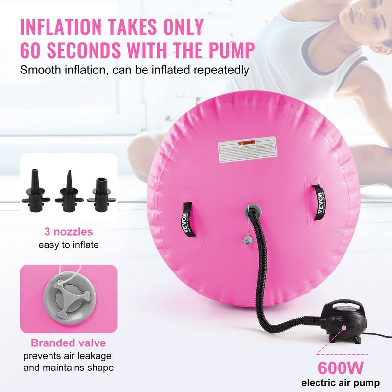 VEVOR Inflatable Gymnastics Air Mat Set Tumble Track with Electric Pump for Home Use/Gym/Yoga/Beach/Park/Water - 118.1×39.8inch