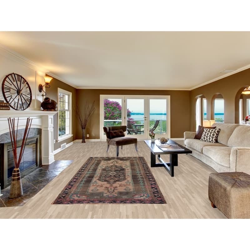 Geometric Ardebil Persian Antique Area Rug Handmade Wool Carpet - 4'8" x 10'4"