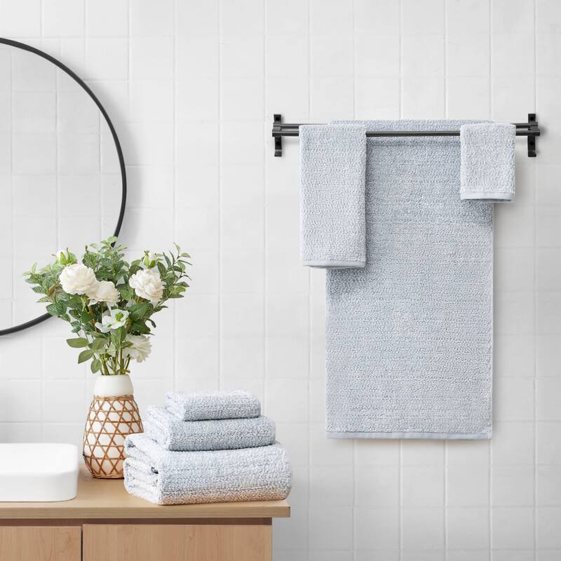 Lucky Brand Cotton Boucle Premium 6 Piece Bath Towel Set 2 Bath towels 2 Hand towels 2 Washcloths - 28"x54"/16"x26"/12"x12"