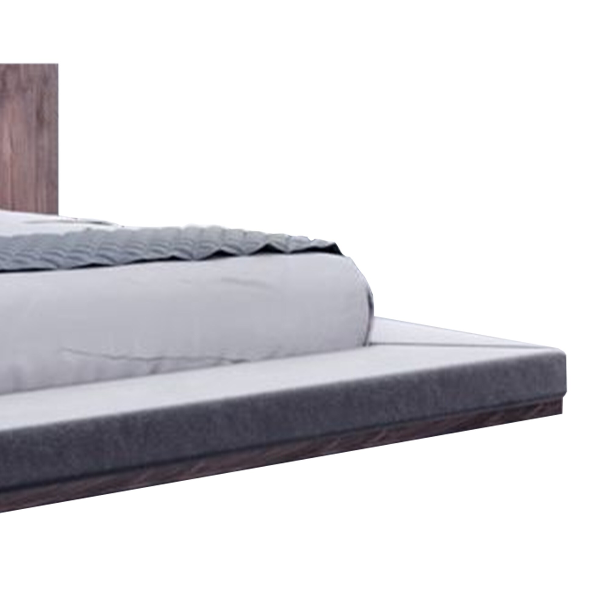 【zerosen様】JOURNAL STANDARD FURNITURE BED Noe Zen Japanese Low Profile Queen Bed w Nightstand, Dark Gray