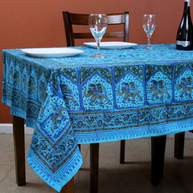 Cotton Paisley Elephant Tablecloth Rectangle Collection