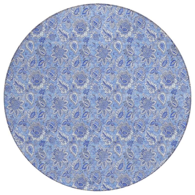 Machine Washable Indoor/ Outdoor Chantille Floral Farmhouse Rug