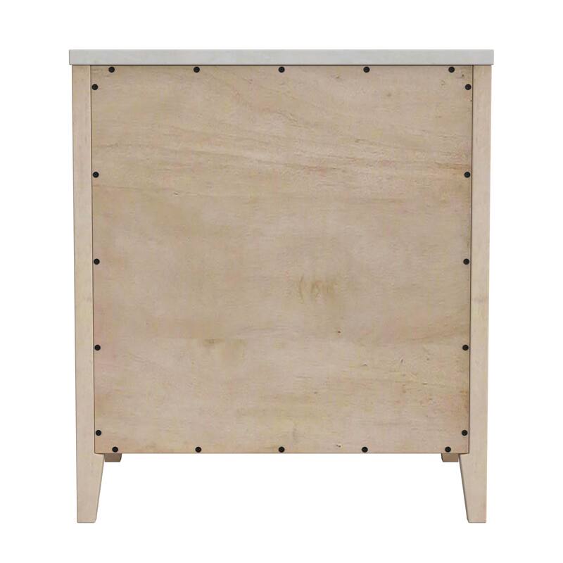 Mayfair 2 Drawer Wood and Marble Nightstand