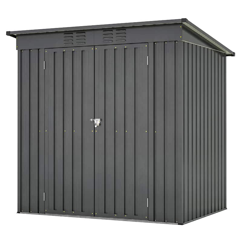 GDFStudio - Lucas All-Weather 6x4 ft Outdoor Storage Shed with Robust Construction and Easy Assembly