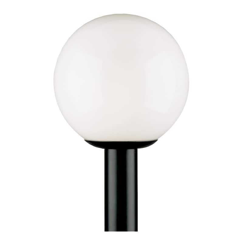 Westinghouse One-Light Post-Top Exterior Lantern, Black Finish Polycarbonate with White Acrylic Globe - 1-Light