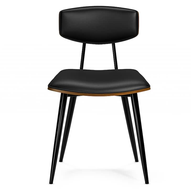 Nyla Mid Century Modern Dining Chair (Set of 2) in Vegan Faux Leather - 20.5" D x 19.3" W x 31"H